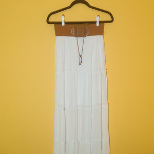 Maxi Skirt with Elastic Cinch Belt